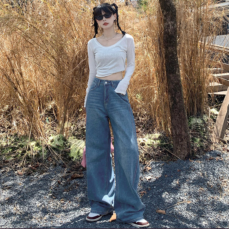 Whiskers Straight Leg Jeans-INNBLAC Fashion Apparel