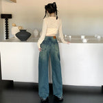 Whiskers Straight Leg Jeans-INNBLAC Fashion Apparel