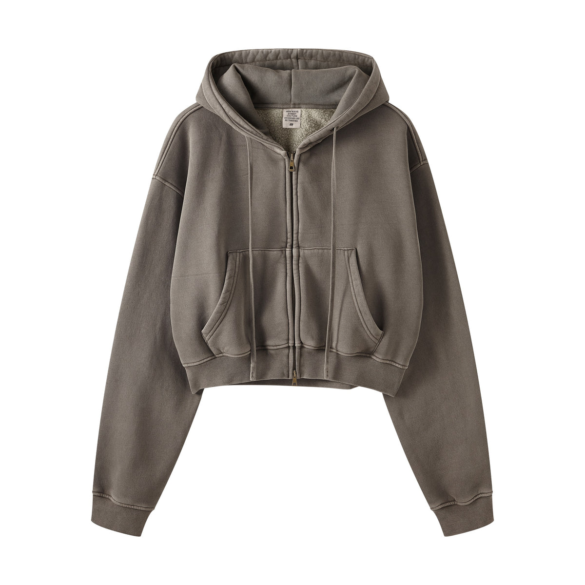 Women's Double Slider Zip Crop Hoodie-INNBLAC Fashion Apparel