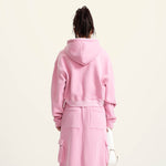 Women's Double Slider Zip Crop Hoodie-INNBLAC Fashion Apparel