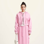 Women's Double Slider Zip Crop Hoodie-INNBLAC Fashion Apparel