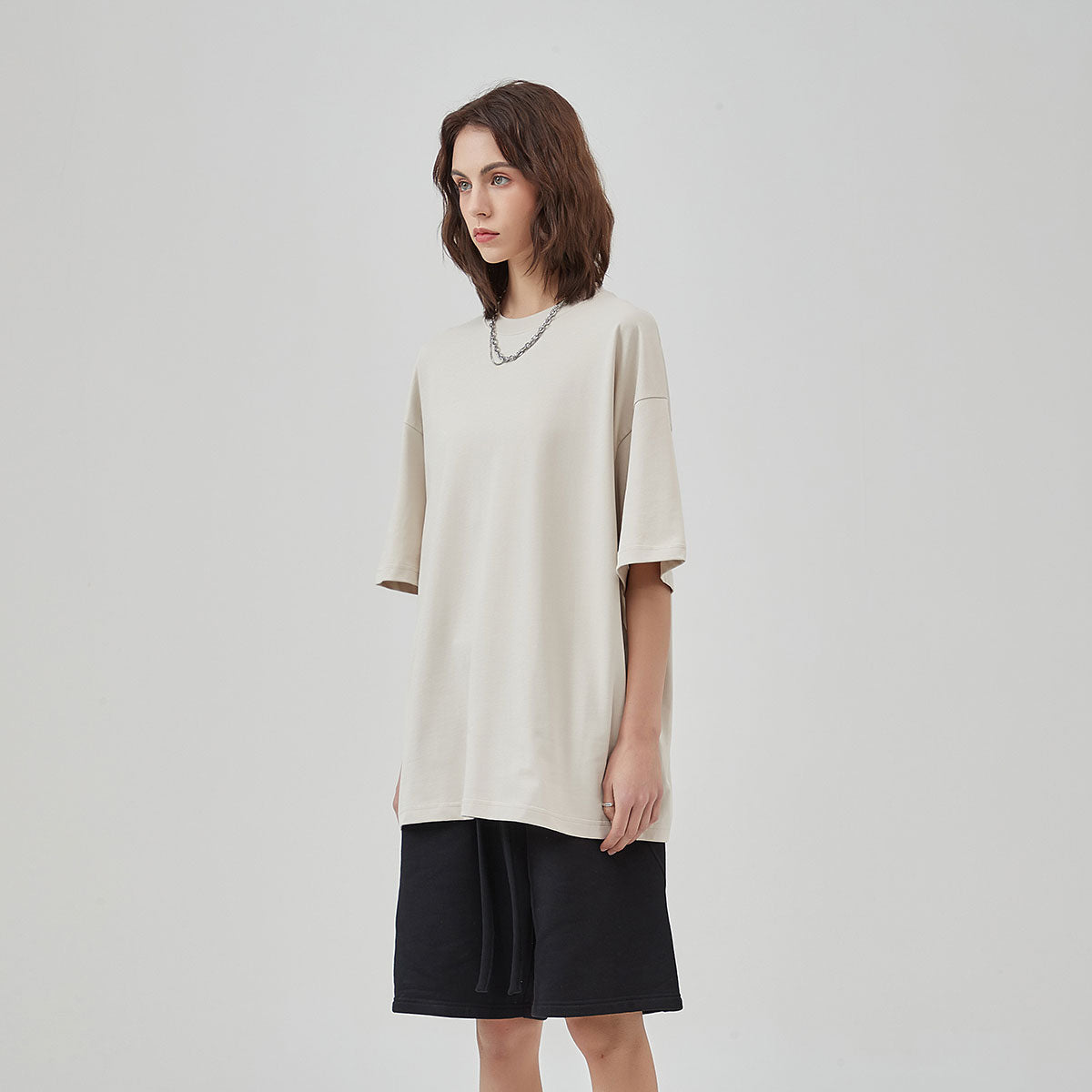 Women's Drop Shoulder Basic Tee 6.7oz-INNBLAC Fashion Apparel