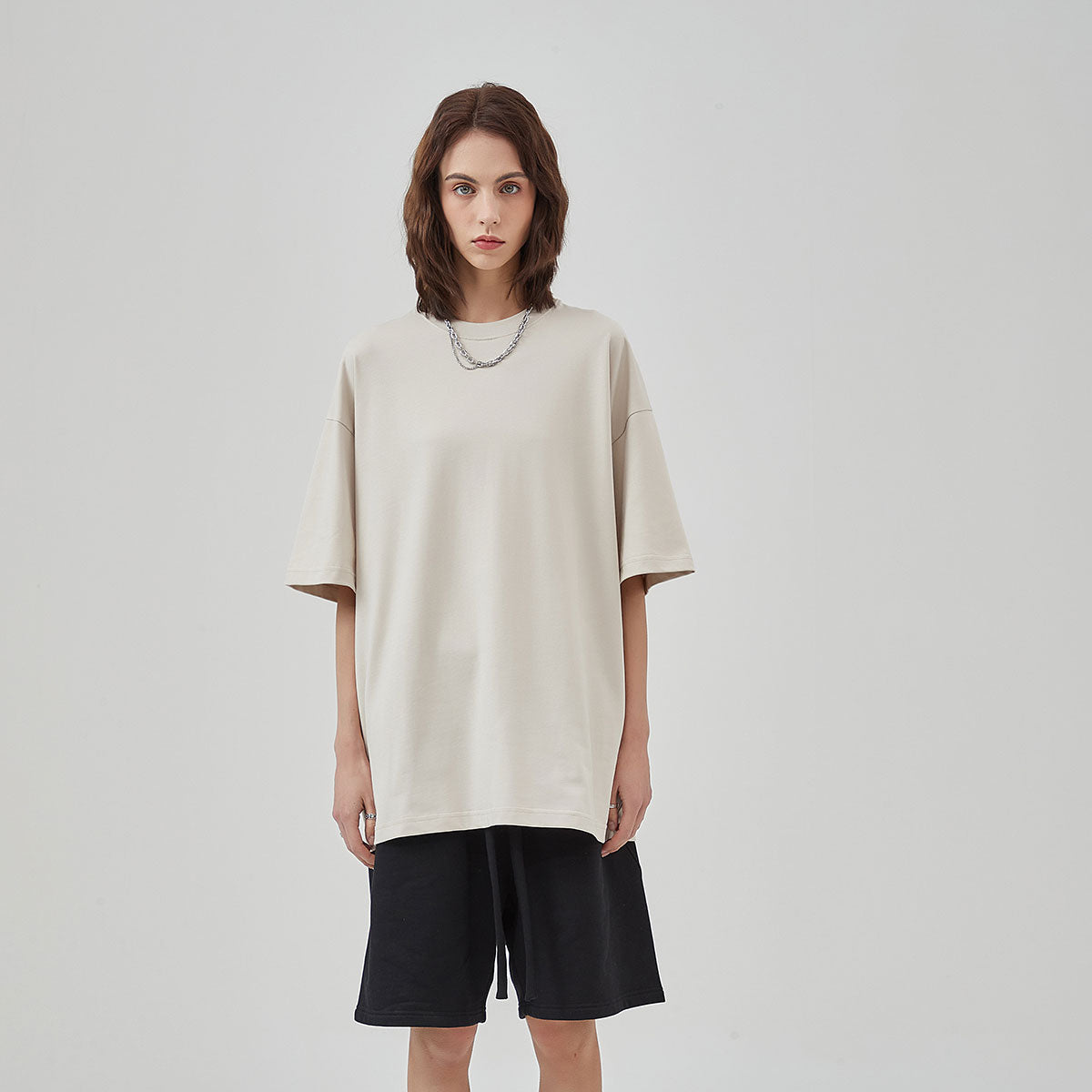 Women's Drop Shoulder Basic Tee 6.7oz-INNBLAC Fashion Apparel