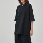 Women's Heavyweight Waffle-knit Polo Shirt 9.7oz-INNBLAC Fashion Apparel