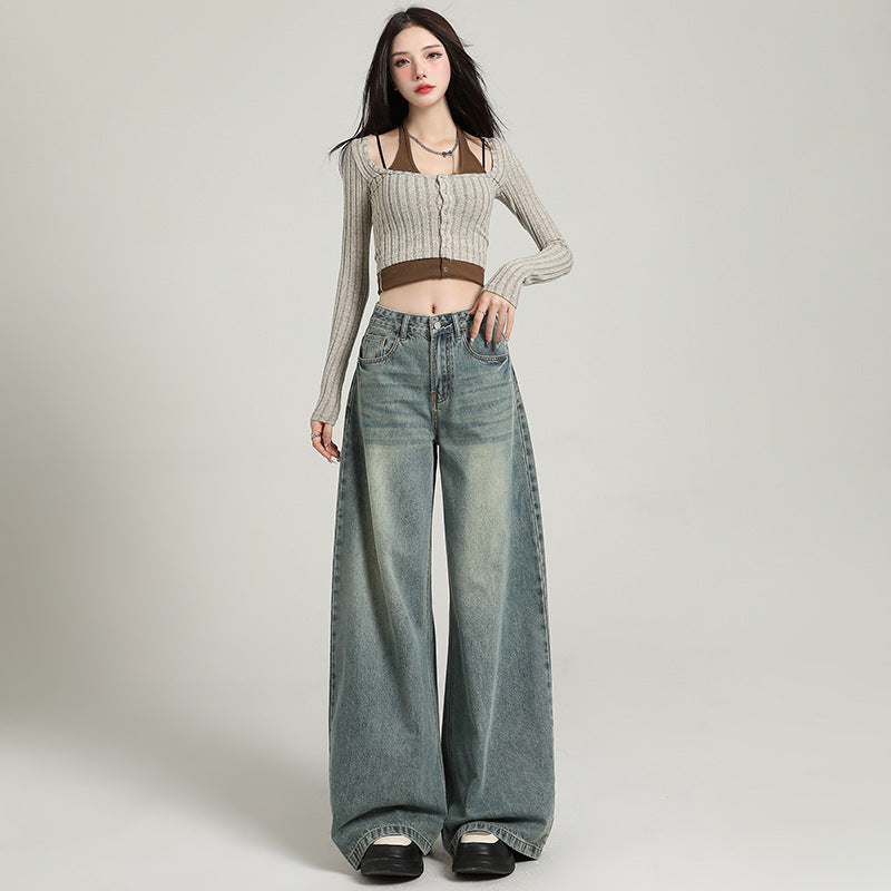 Women's Mid Rise Baggy Jeans-INNBLAC Fashion Apparel