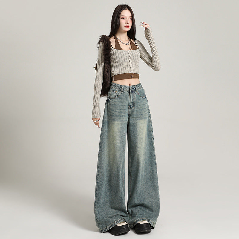 Women's Mid Rise Baggy Jeans-INNBLAC Fashion Apparel