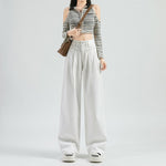 Women's Straight Leg Wrinkle Jeans-INNBLAC Fashion Apparel