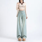 Women's Straight Leg Wrinkle Jeans-INNBLAC Fashion Apparel