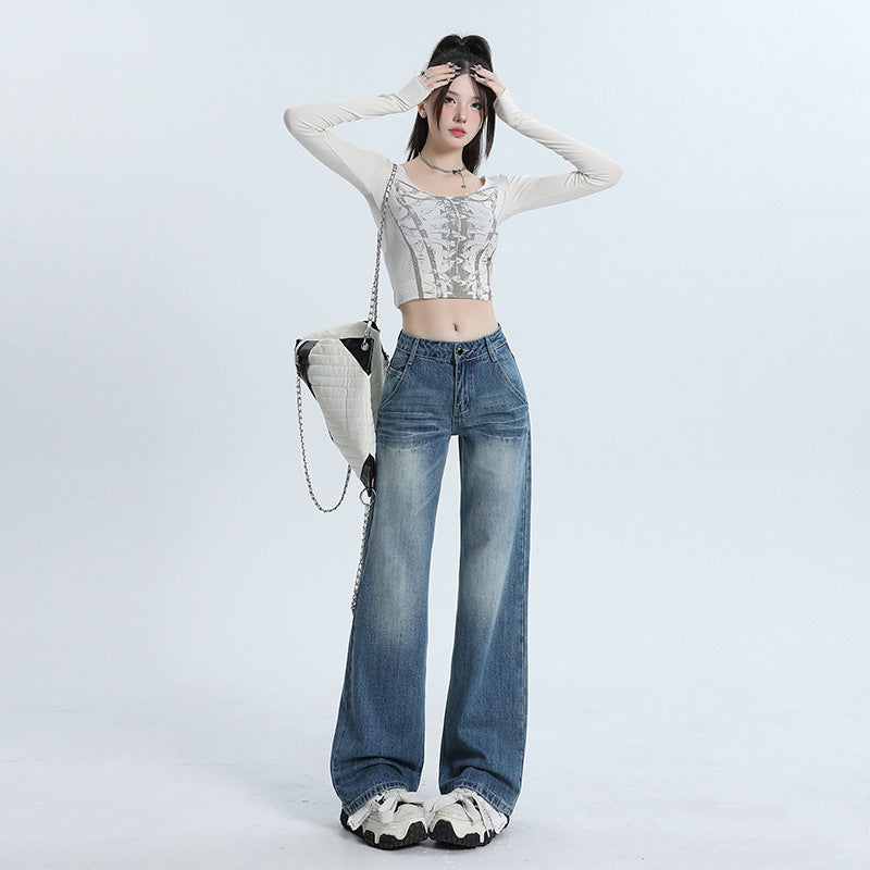 Women's Whiskers Flare Jeans-INNBLAC Fashion Apparel