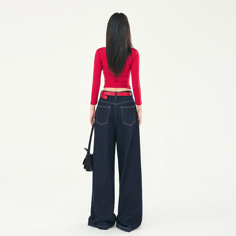 Women's Wid Leg Mopping Jeans-INNBLAC Fashion Apparel