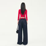 Women's Wid Leg Mopping Jeans-INNBLAC Fashion Apparel