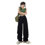 Women's Wide Leg Black Jeans-INNBLAC Fashion Apparel
