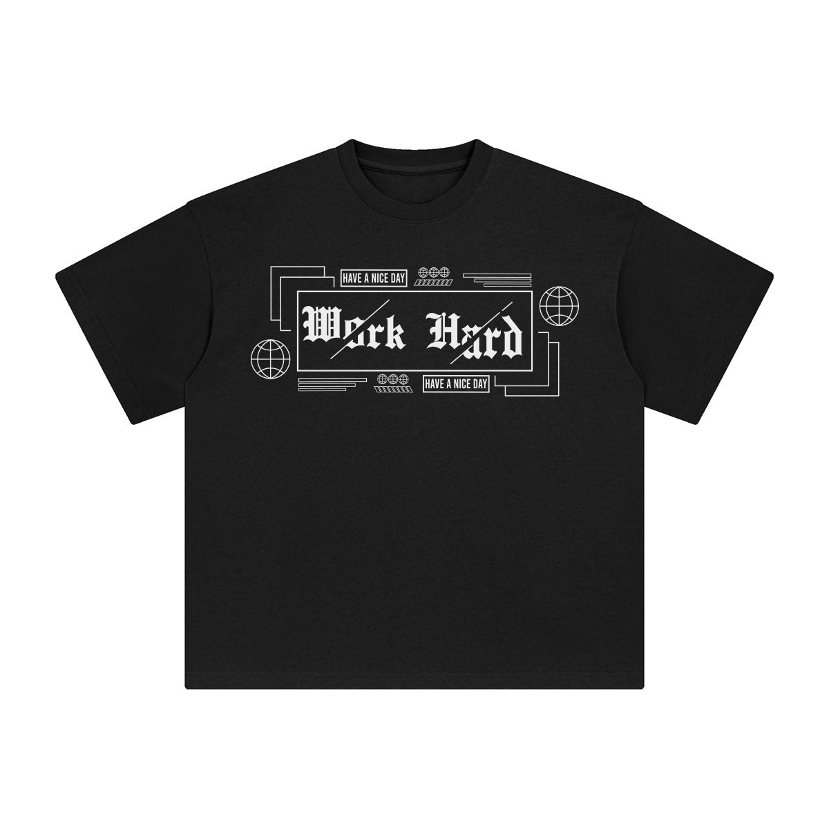 Work Hard Abstract Graphic Tee-INNBLAC Fashion Apparel