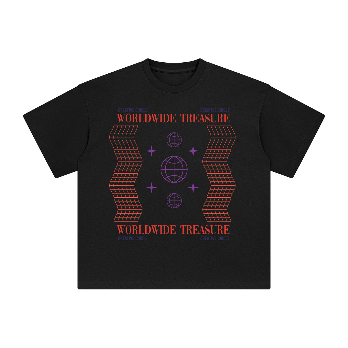 Worldwide Treassure Abstract Graphic Tee-INNBLAC Fashion Apparel