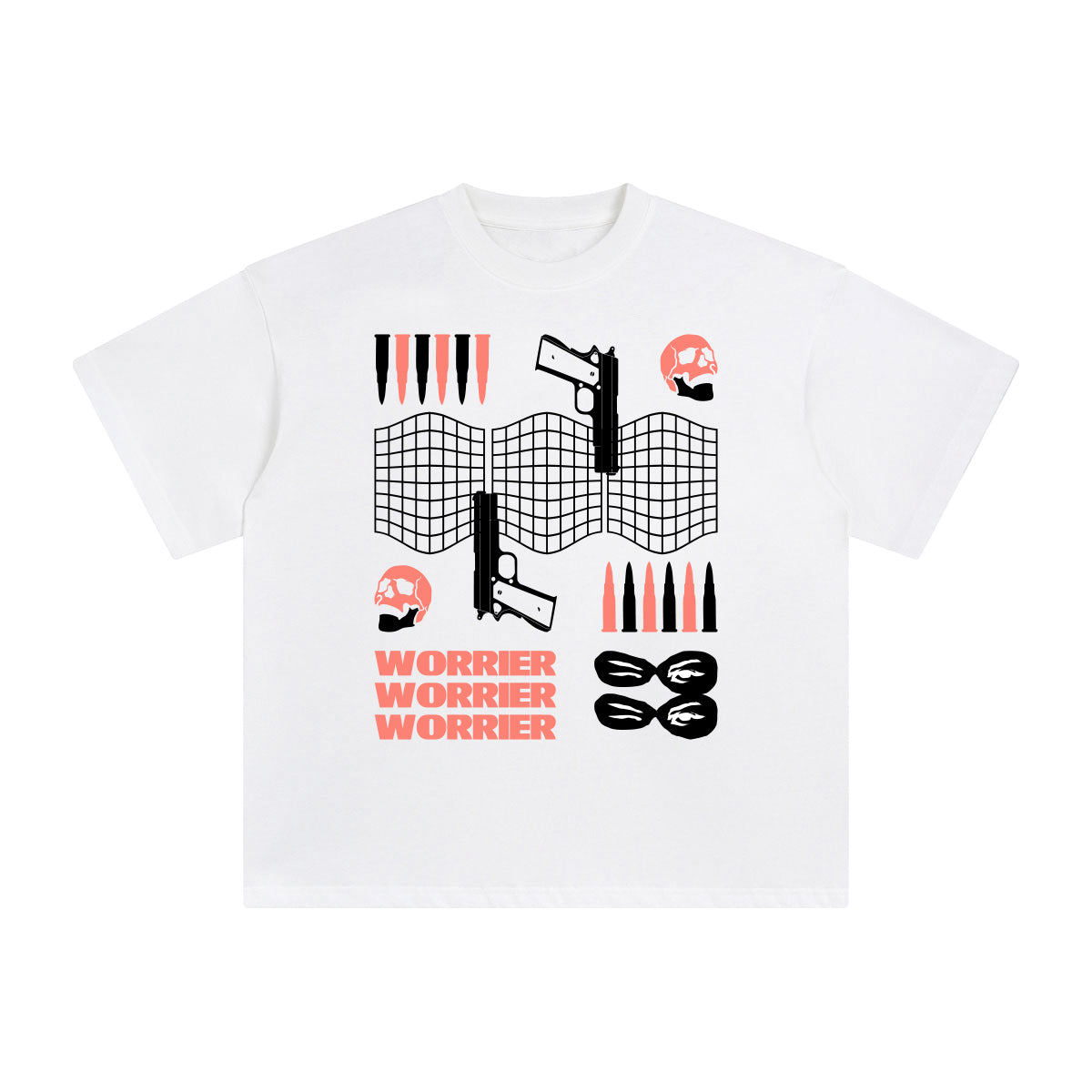 Worrier Abstract Graphic Tee-INNBLAC Fashion Apparel