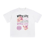 Worse Life Abstract Graphic Tee-INNBLAC Fashion Apparel
