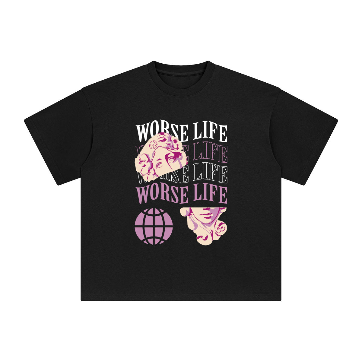 Worse Life Abstract Graphic Tee-INNBLAC Fashion Apparel