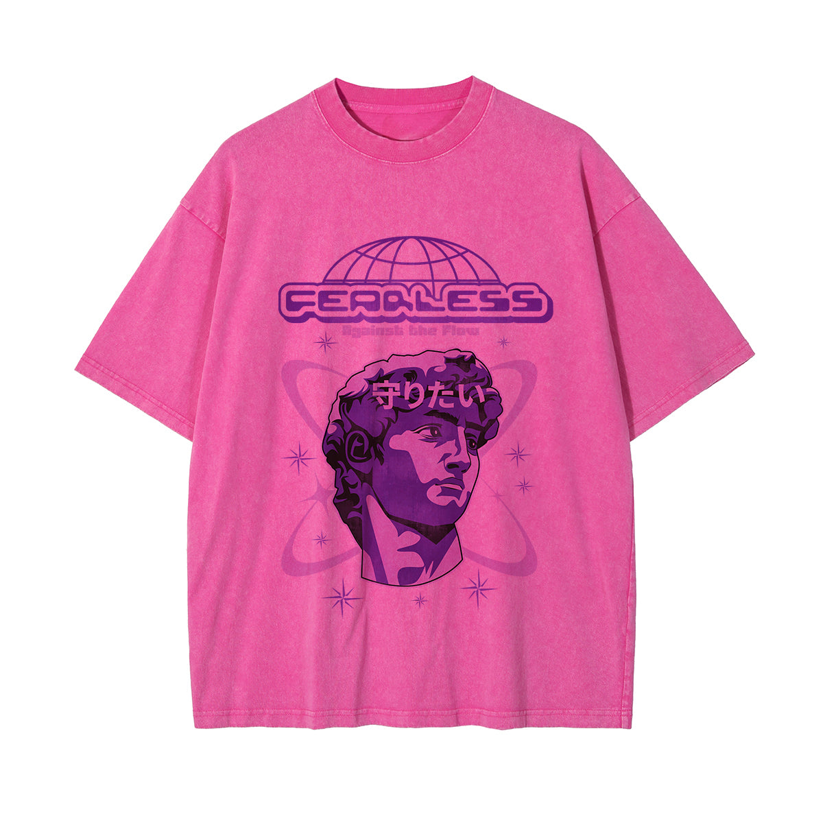 Y2K Japanese Graphic Washed Tee-INNBLAC Fashion Apparel