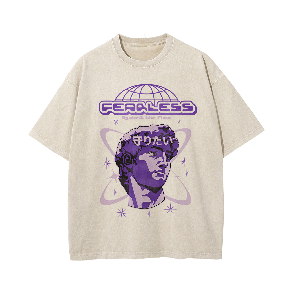 Y2K Japanese Graphic Washed Tee-INNBLAC Fashion Apparel