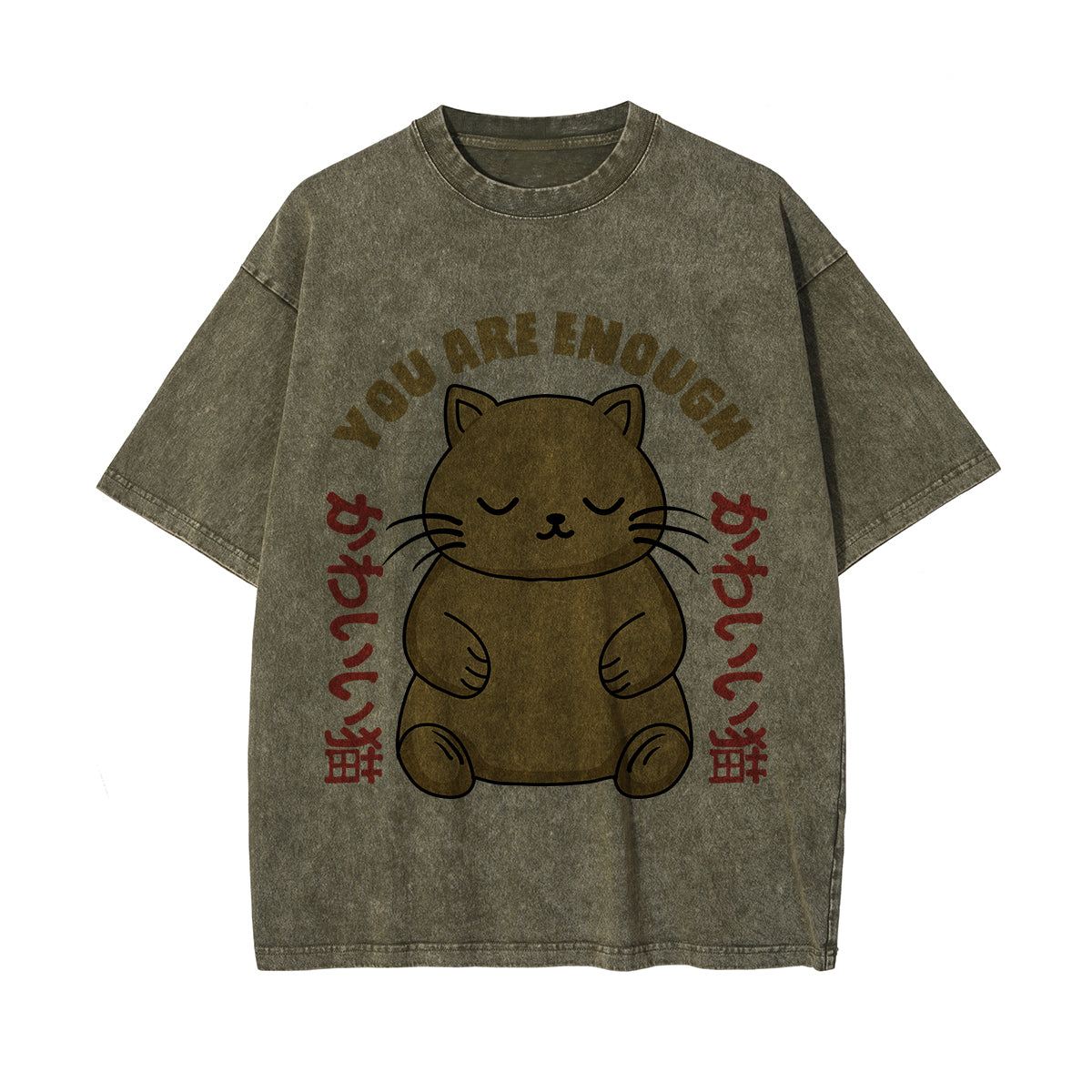 You Are Enough Graphic Washed Tee-INNBLAC Fashion Apparel