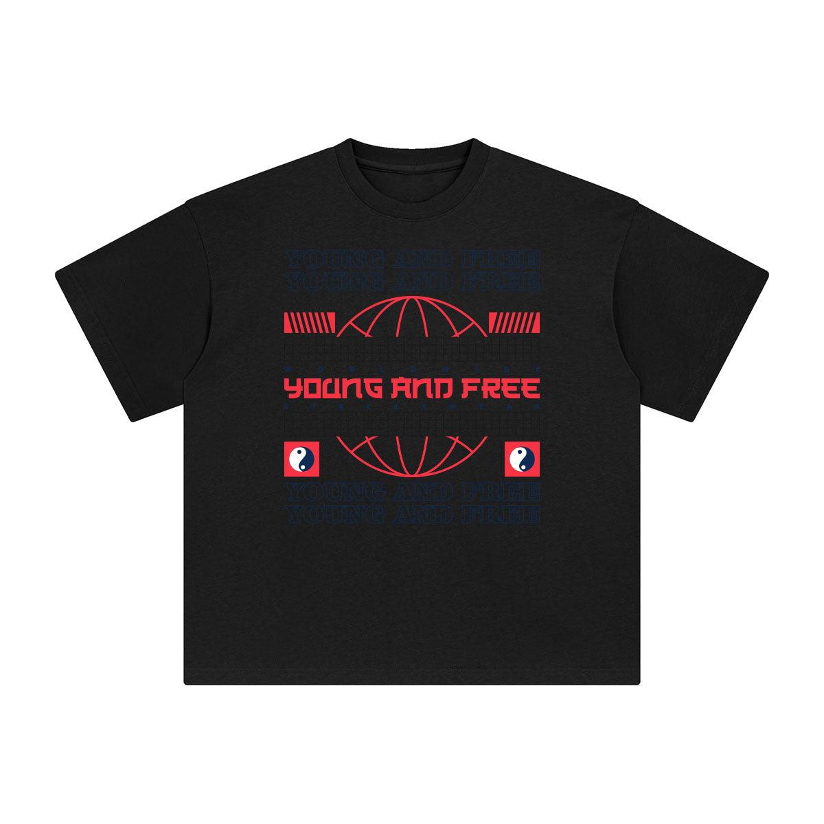 Young and Free Abstract Graphic Tee-INNBLAC Fashion Apparel
