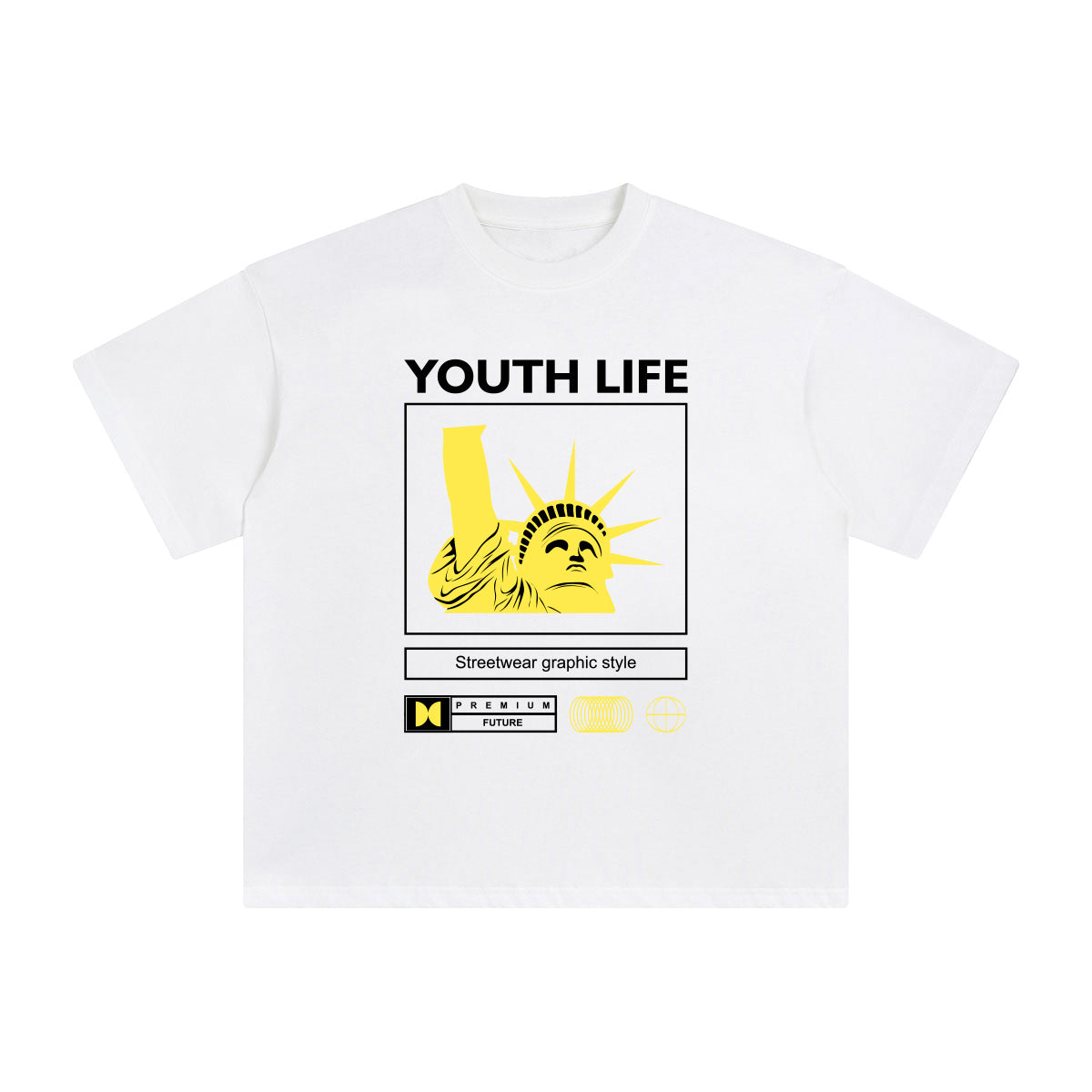 Youth Life Abstract Graphic Tee-INNBLAC Fashion Apparel