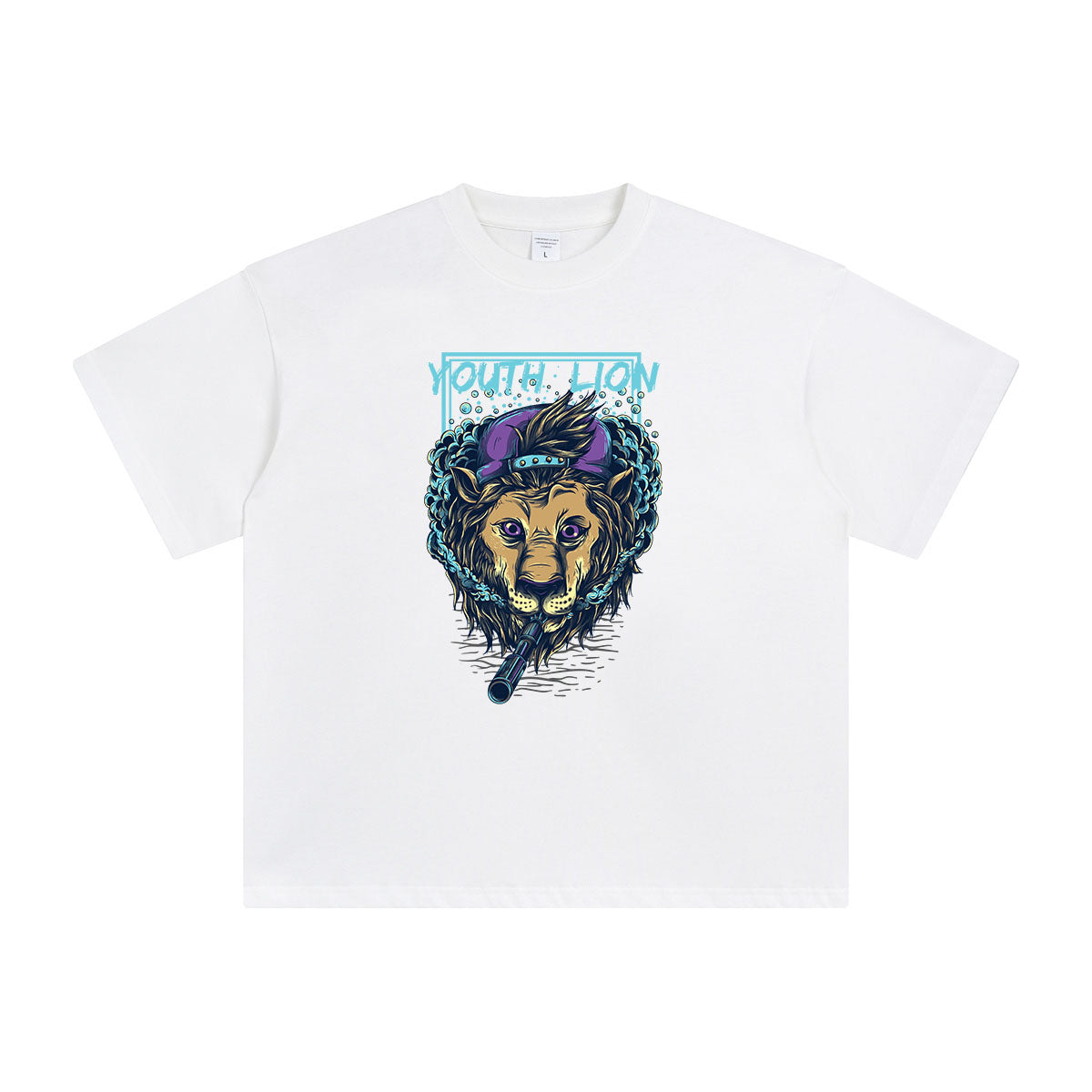 Youth Lion Pop Style Graphic Tee-INNBLAC Fashion Apparel