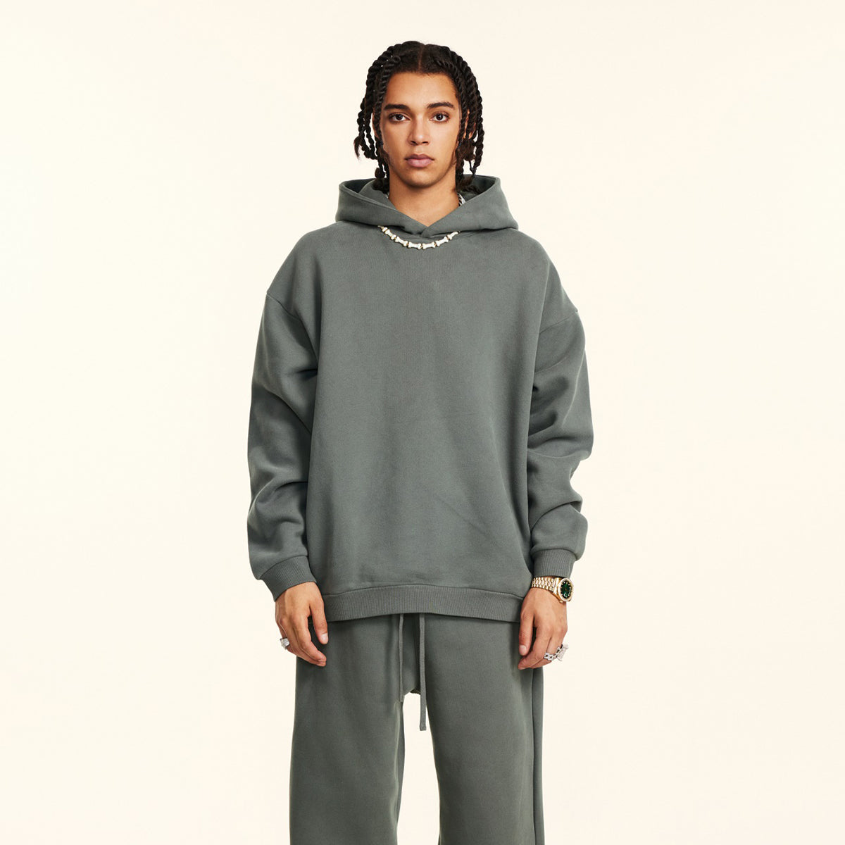 French Terry Solid Color Hoodie-INNBLAC Fashion Apparel