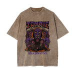 Zombie Attack Graphic Washed Tee-INNBLAC Fashion Apparel