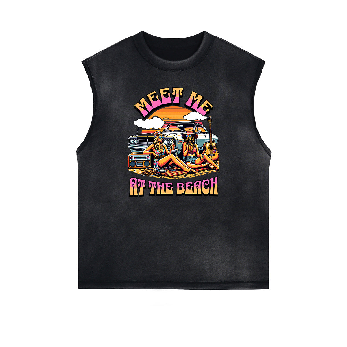 Frayed Edge Summer Vacation Graphic Tank