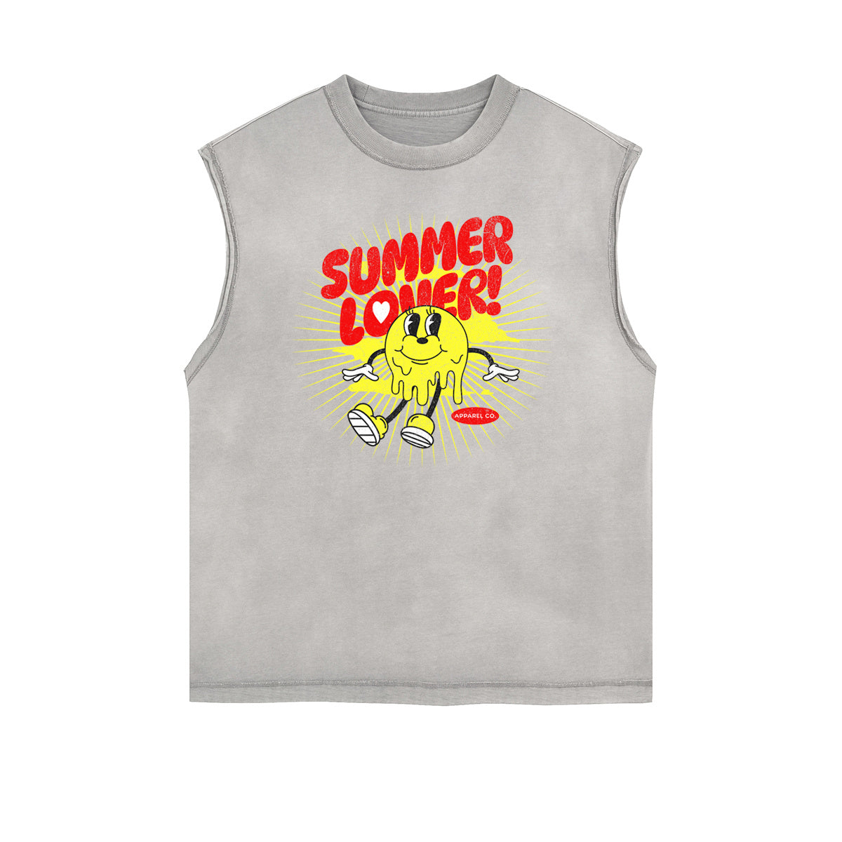 Camiseta sin mangas con estampado desgastado de vacaciones de verano