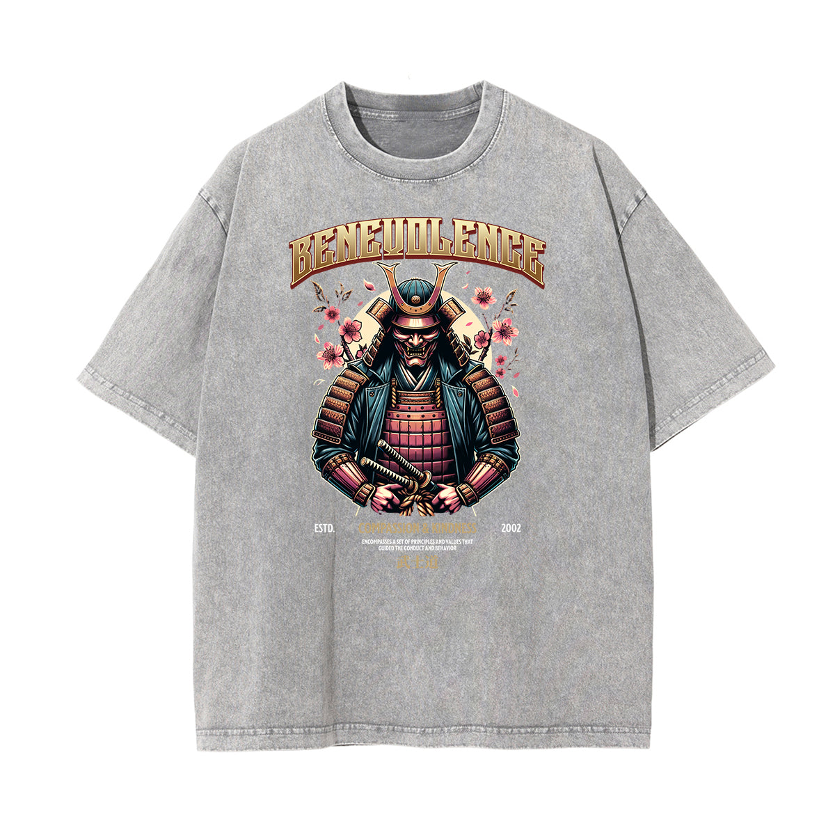 Camiseta con estampado de flores de algodón lavado