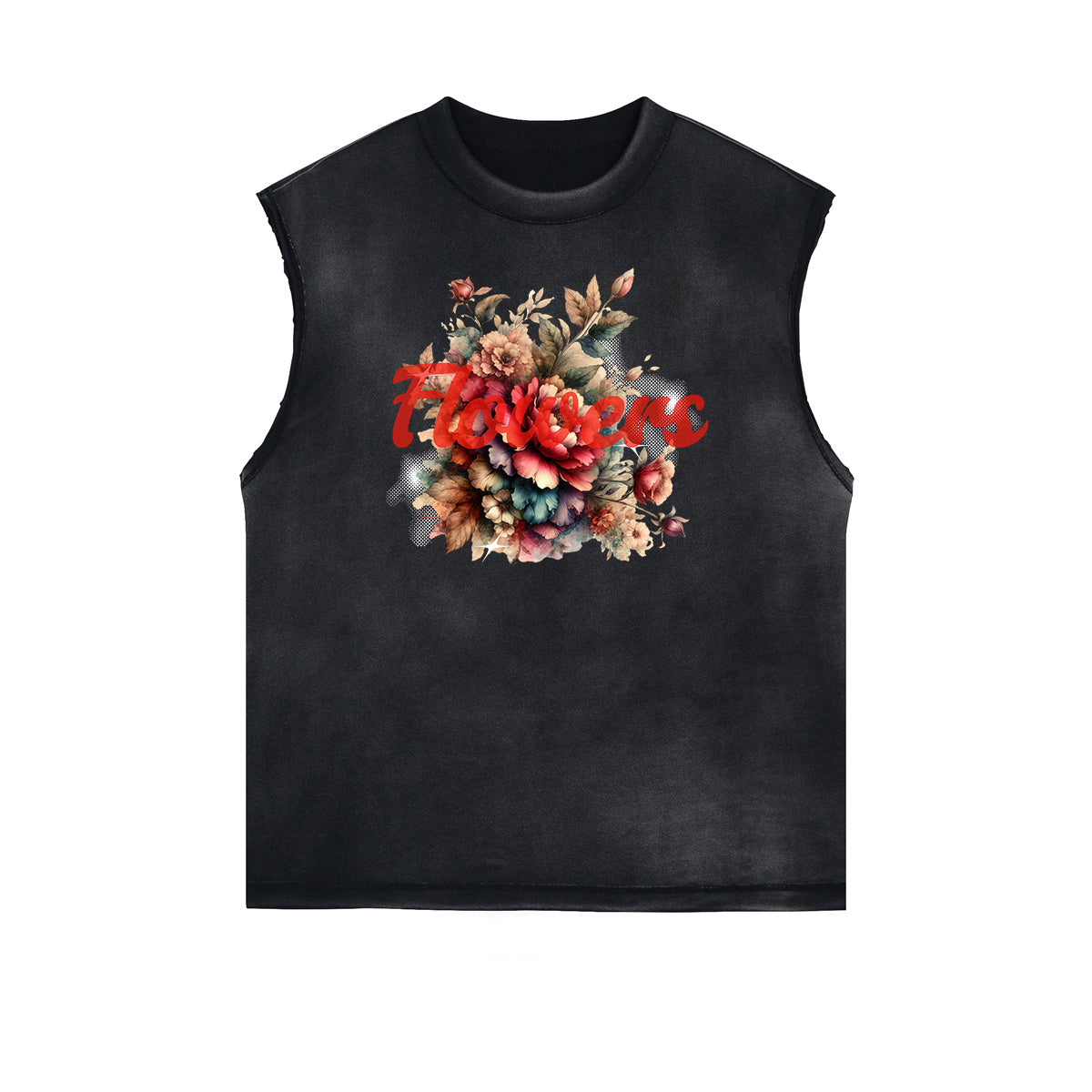 Frayed Edge Blossom Graphic Muscle Tank