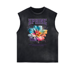 Frayed Edge Blossom Graphic Muscle Tank