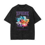 Washed Faded Blossom Pattern Tee