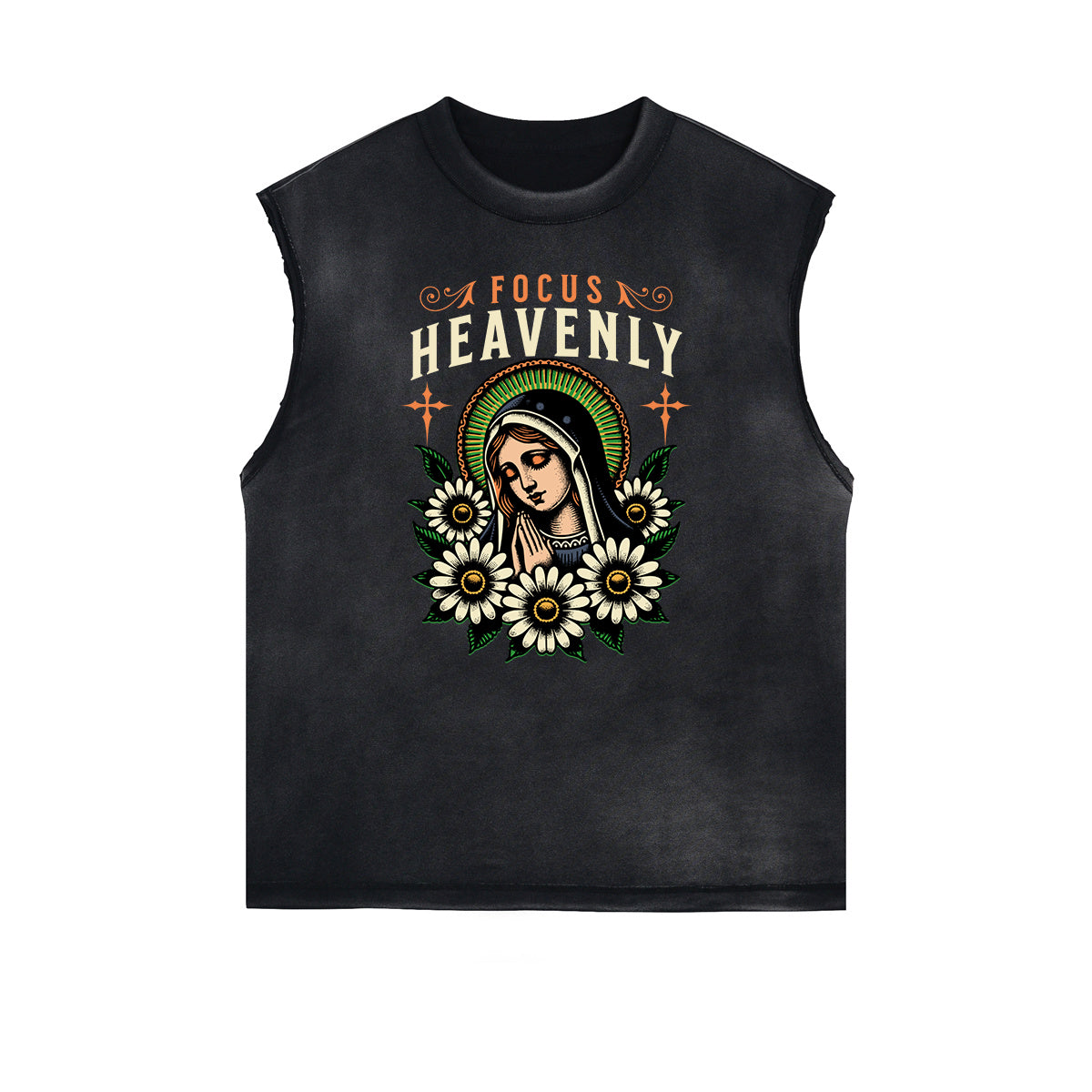 Frayed Edge Blossom Graphic Muscle Tank