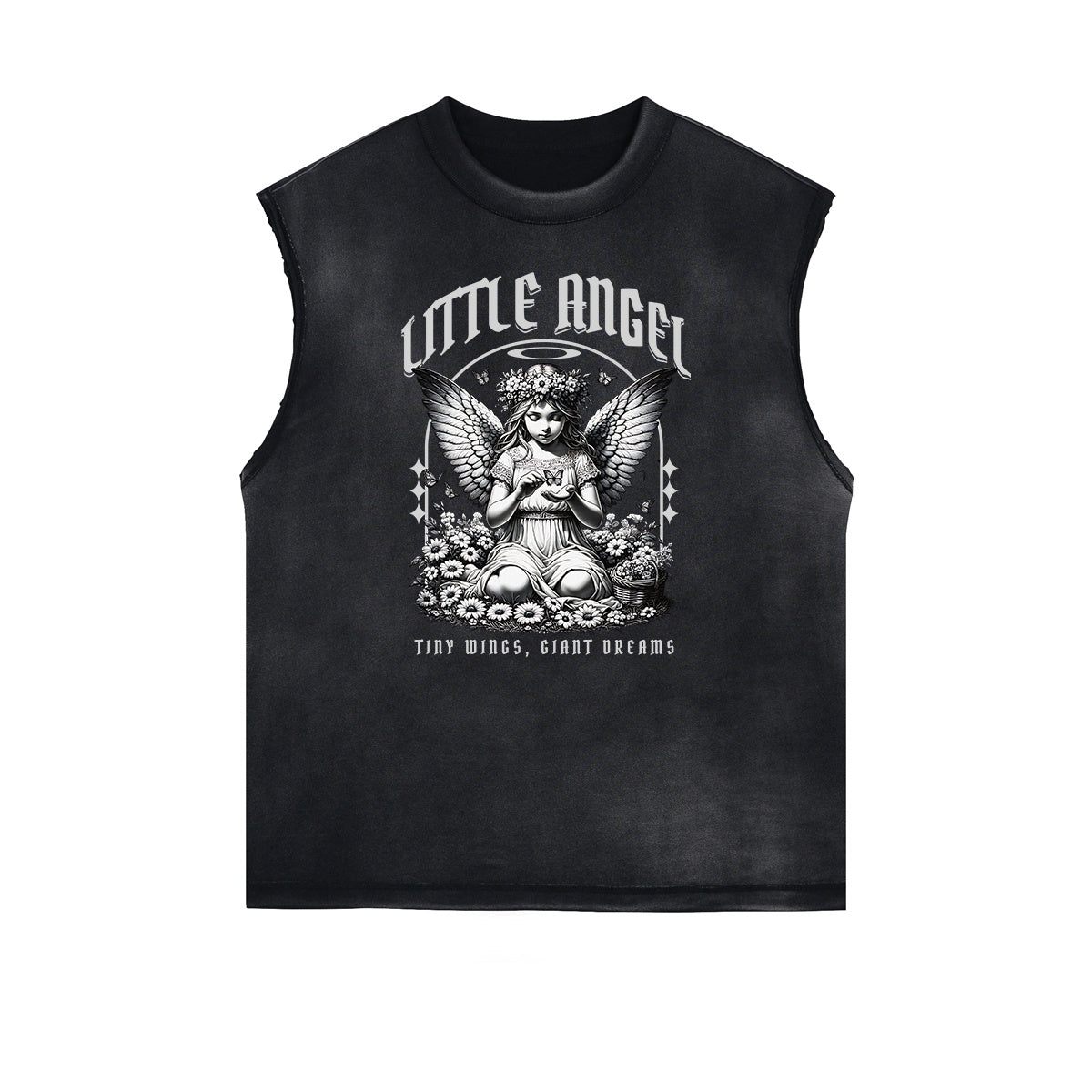 Frayed Edge Blossom Graphic Muscle Tank