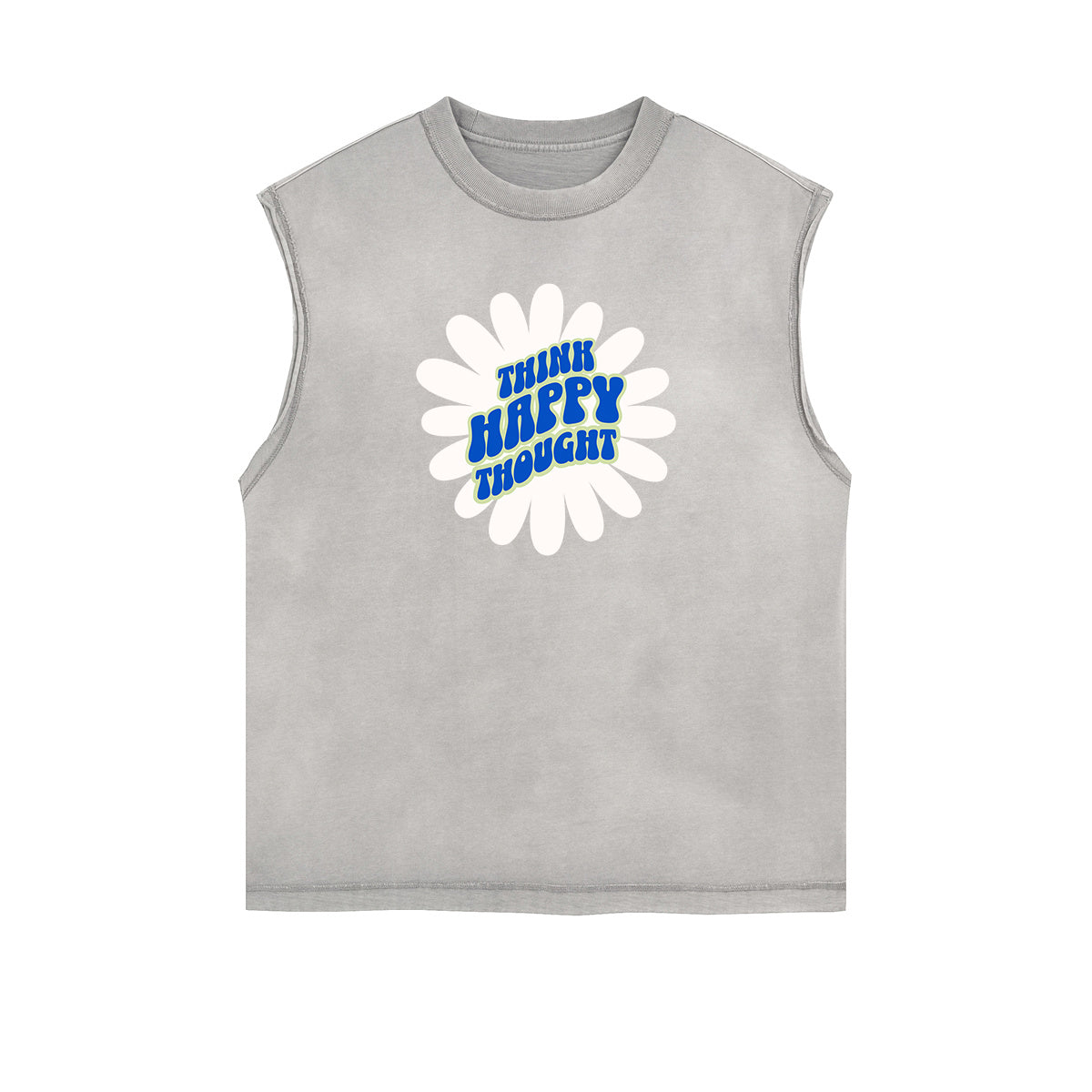 Distressed Sleeveless Blossom Graphic Tee
