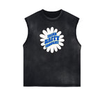 Frayed Edge Blossom Graphic Muscle Tank