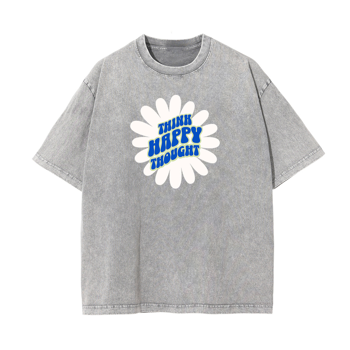 Camiseta con estampado de flores de algodón lavado