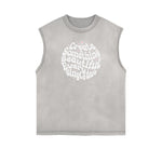 Distressed Sleeveless Blossom Graphic Tee