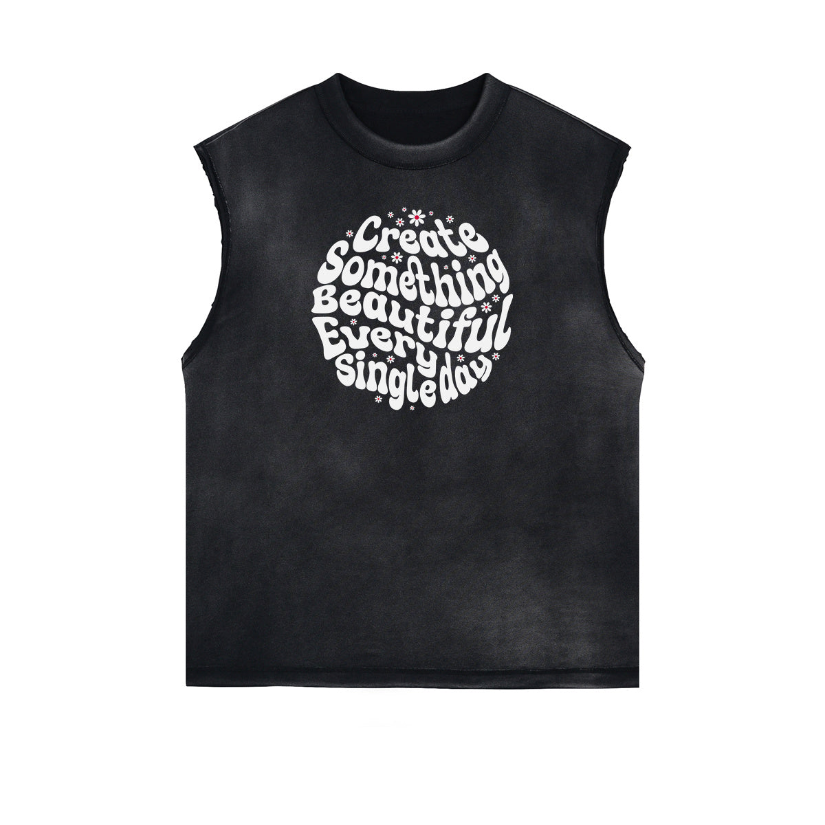 Frayed Edge Blossom Graphic Muscle Tank