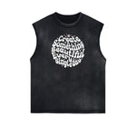 Frayed Edge Blossom Graphic Muscle Tank