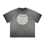 Camiseta con gráfico de flores descoloridas y gruesas