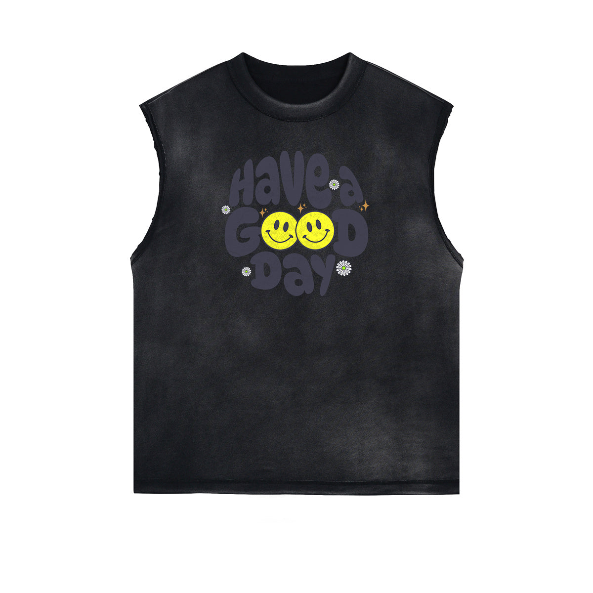 Frayed Edge Blossom Graphic Muscle Tank