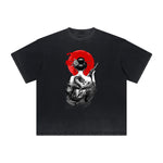 Camiseta con estampado ukiyo japonés de peso pesado