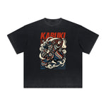 Camiseta con estampado ukiyo japonés de peso pesado