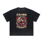 Camiseta con estampado ukiyo japonés de peso pesado