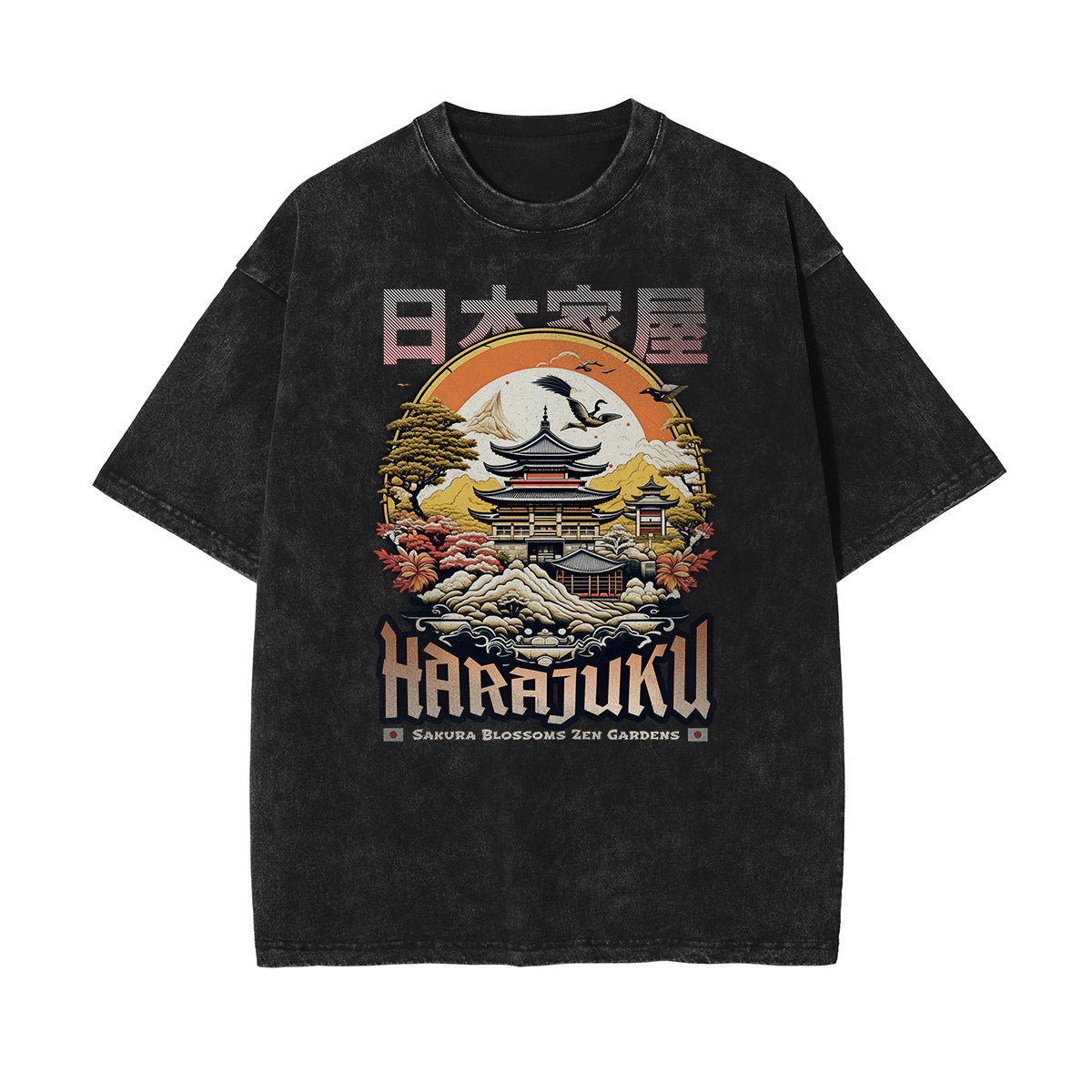 Faded Cotton Japanese Ukiyo Graphic Tee