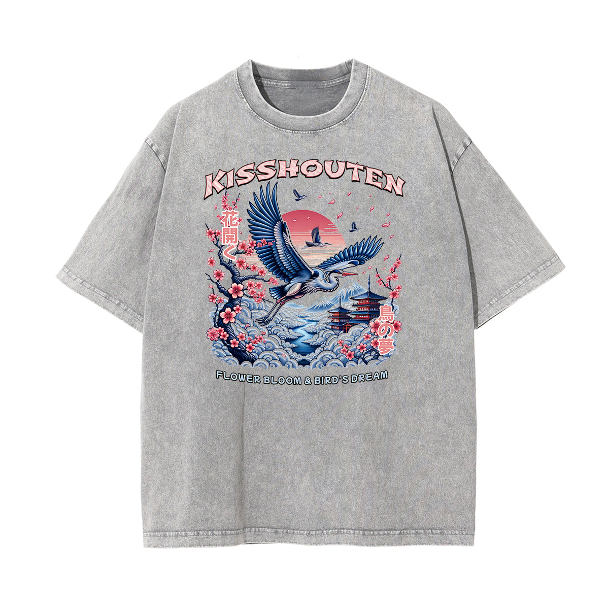 Stone Wash Japanese Ukiyo Pattern Tee